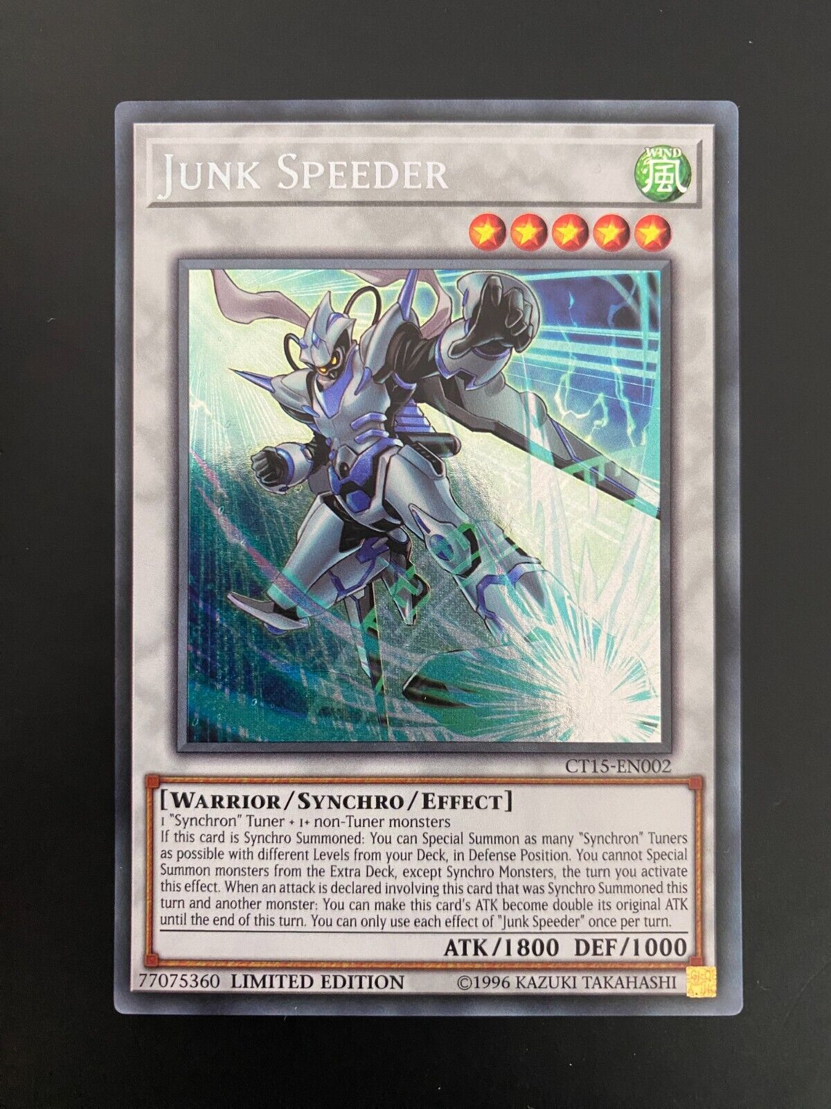 Yugioh Junk Speeder CT15-EN002 Secret Rare Limited Edition VLP/NM