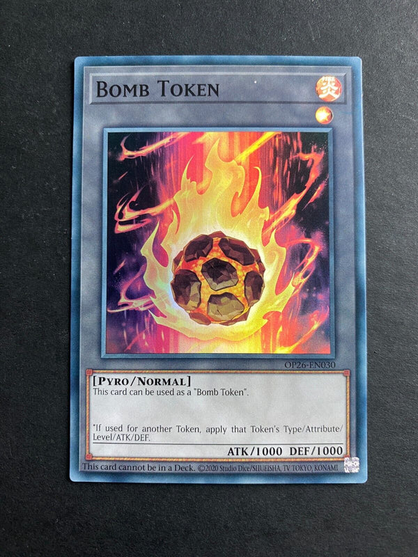 Yugioh Bomb Token OP26-EN030 Super Rare Unlimited Edition VLP/NM