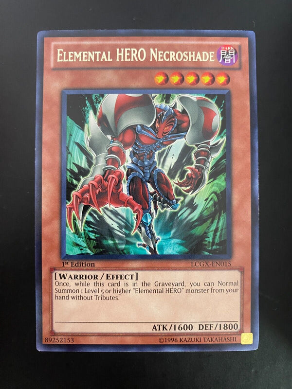 Yugioh Elemental Hero Necroshade LCGX-EN015 Rare 1st Edition NM/MINT