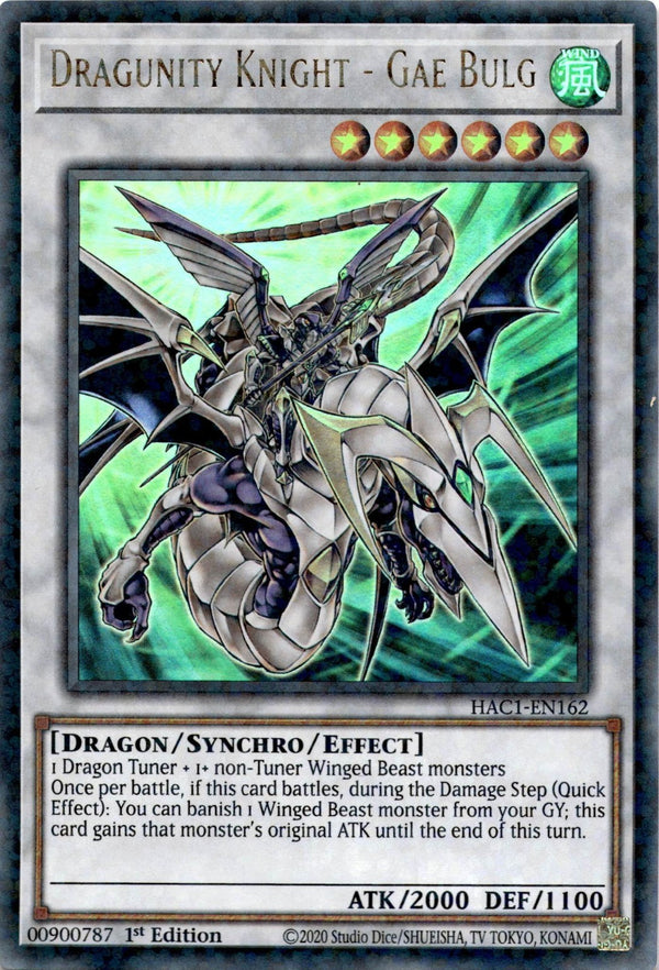 Yugioh Dragunity Knight - Gae Bulg HAC1-EN162 Duel Terminal Rare 1st Edition NM
