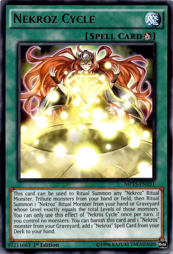 Yugioh Nekroz Cycle MP15-EN231 Rare 1st Edition LP