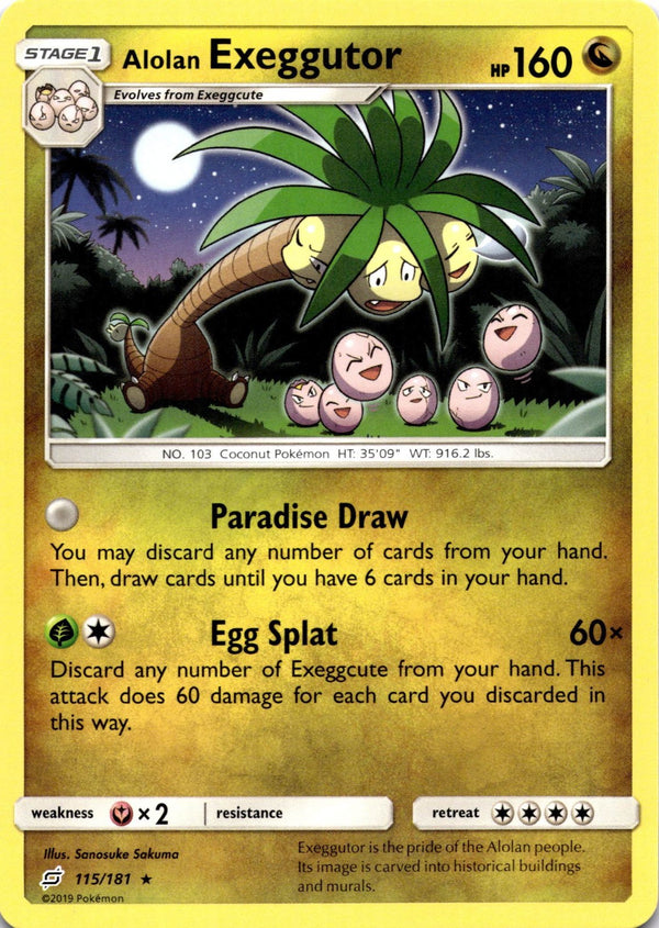 Pokemon Alolan Exeggutor 115/181 Team Up Non Holo NM