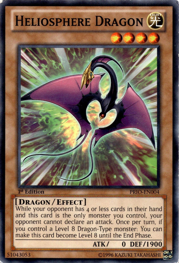 Yugioh Heliosphere Dragon PRIO-EN004 Common 1st Edition DAMAGED