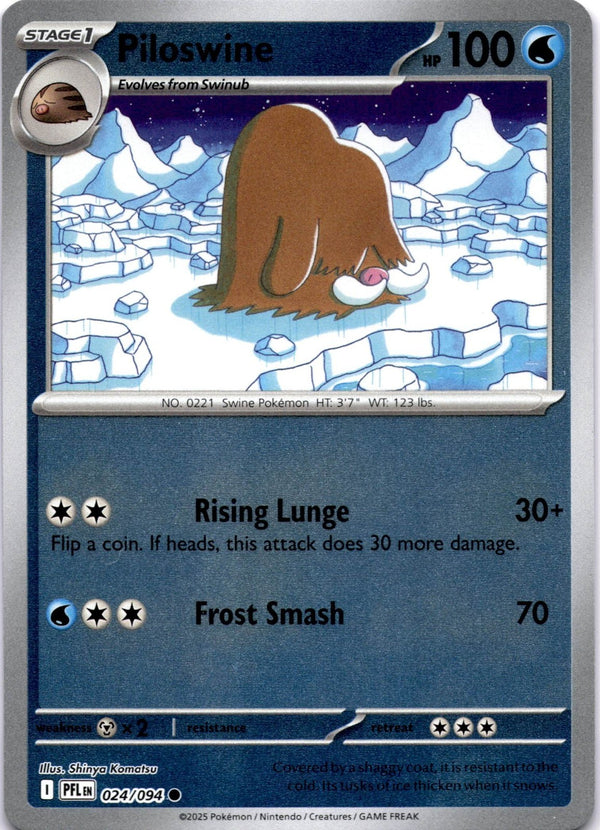 Pokemon Piloswine 024/094 Phantasmal Flames Reverse Holo NM