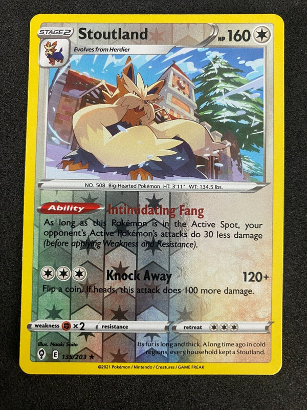 Pokemon Stoutland 135/203 Evolving Skies Reverse Holo LP