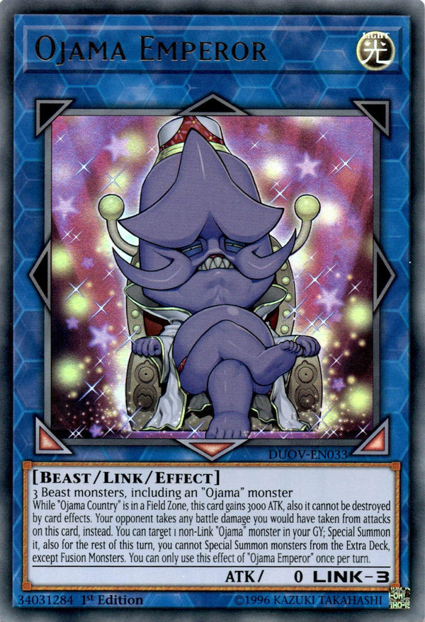 Yugioh Ojama Emperor DUOV-EN033 Ultra Rare 1st Edition NM