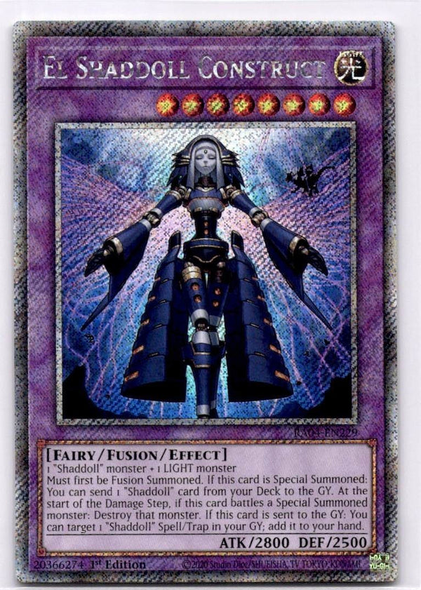 Yugioh El Shaddoll Construct RA04-EN229 Platinum Secret Rare 1st Edition NM