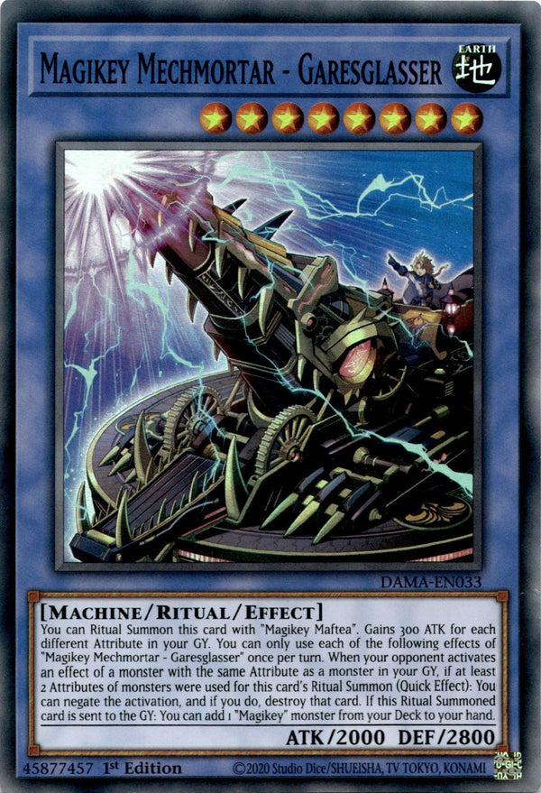 Yugioh Magikey Mechmortar - Garesglasser DAMA-EN033 Super Rare 1st Edition NM