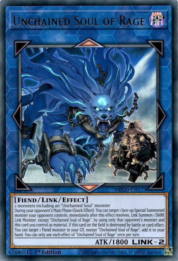 Yugioh Unchained Soul of Rage MP20-EN173 Ultra Rare 1st Edition NM