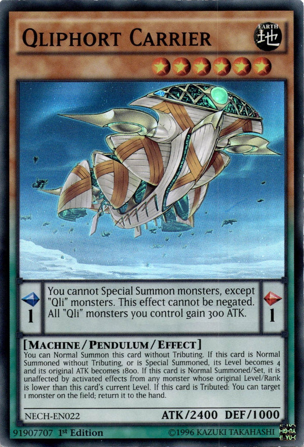 Yugioh Qliphort Carrier NECH-EN022 Super Rare 1st Edition MP