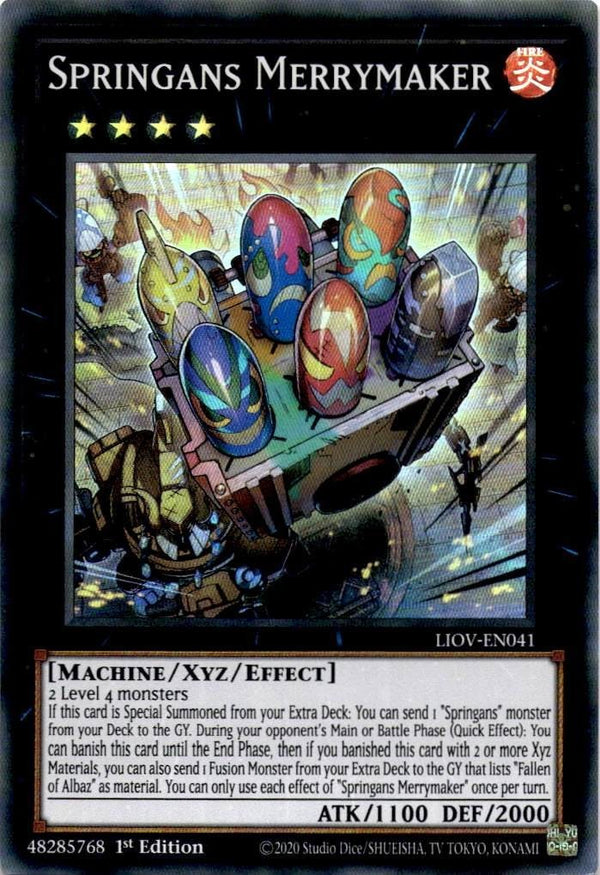 Yugioh Springans Merrymaker LIOV-EN041 Super Rare 1st Edition NM