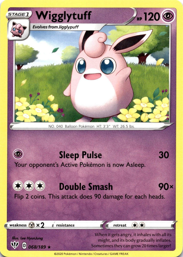 Pokemon Wigglytuff 068/189 Darkness Ablaze Non Holo NM