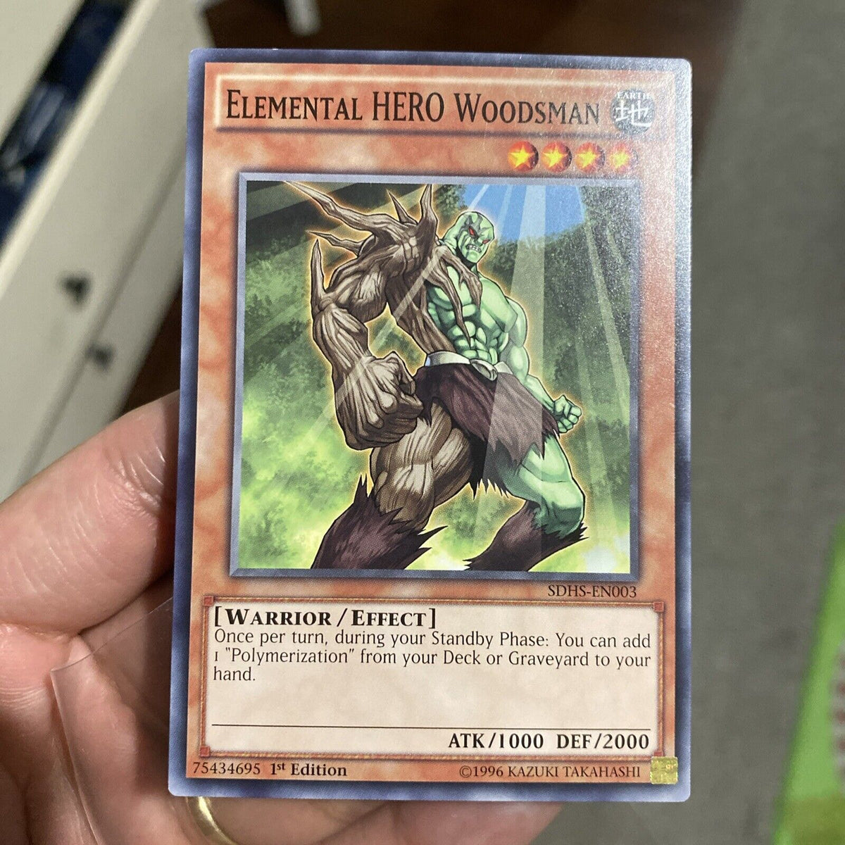 Yugioh Elemental Hero Woodsman SDHS-EN003 Common 1st Edition LP