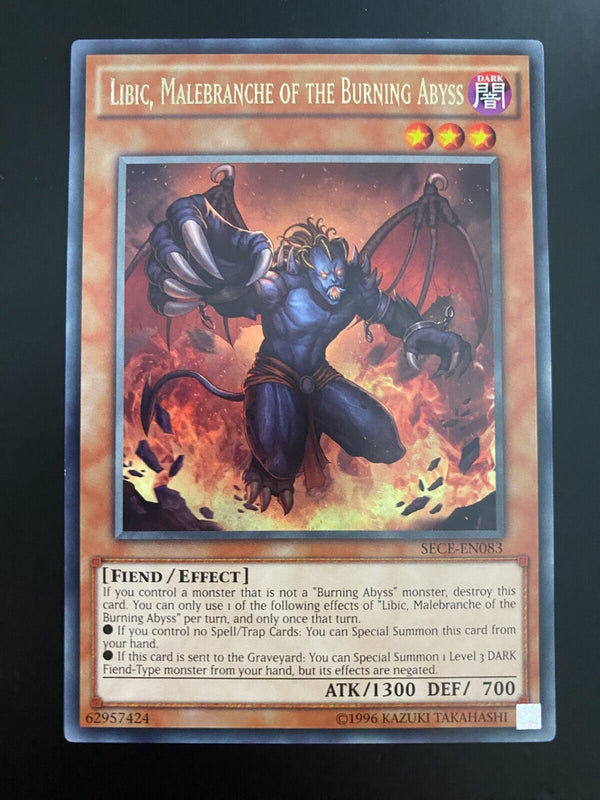 Yugioh Libic, Malebranche of the Burning Abyss SECE-EN083 Rare Unlimited Ed NM