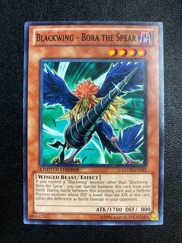 Yugioh Blackwing - Bora the Spear GLD3-EN022 Common Limited Edition LP