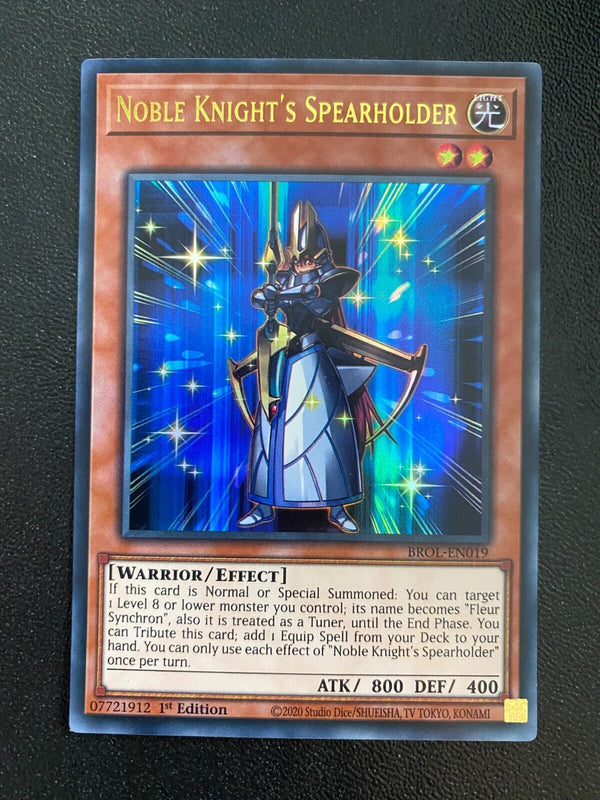 Yugioh Noble Knight's Spearholder BROL-EN019 Ultra Rare 1st Edition VLP/NM