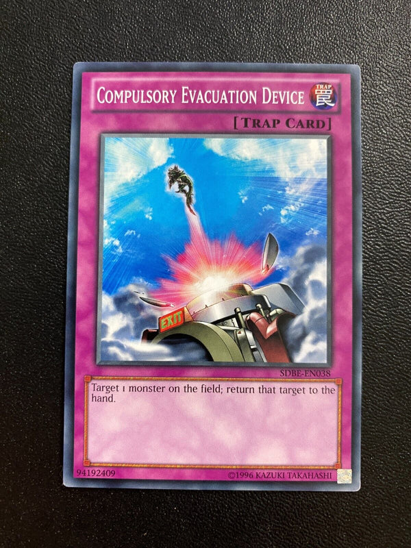 Yugioh Compulsory Evacuation Device SDBE-EN038 Common Unlimited Edition VLP/NM