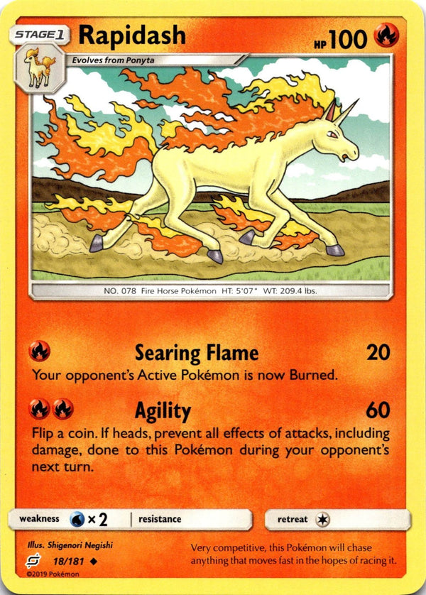 Pokemon Rapidash 18/181 Team Up Non Holo VLP/NM