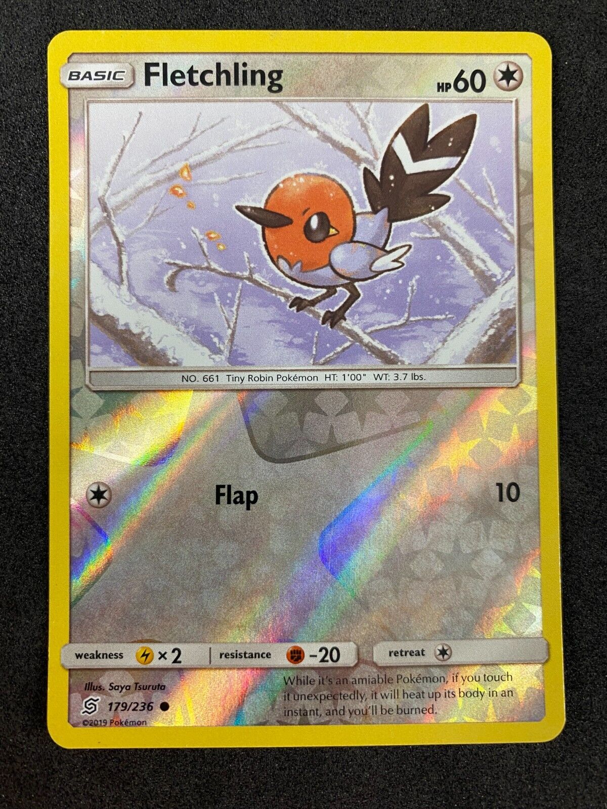 Pokemon Fletchling 179/236 Unified Minds Reverse Holo NM