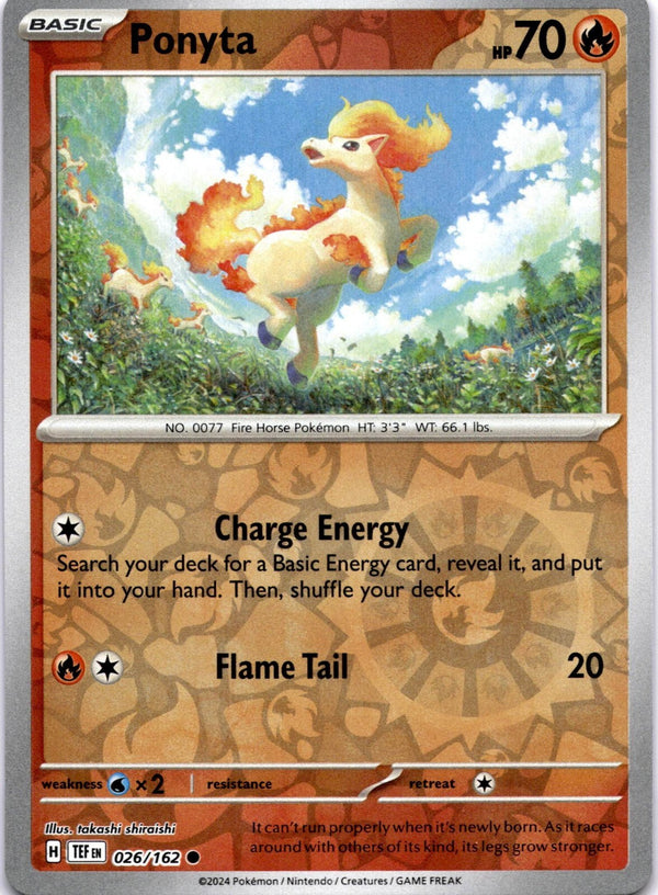 Pokemon Ponyta 026/162 Temporal Forces Reverse Holo NM