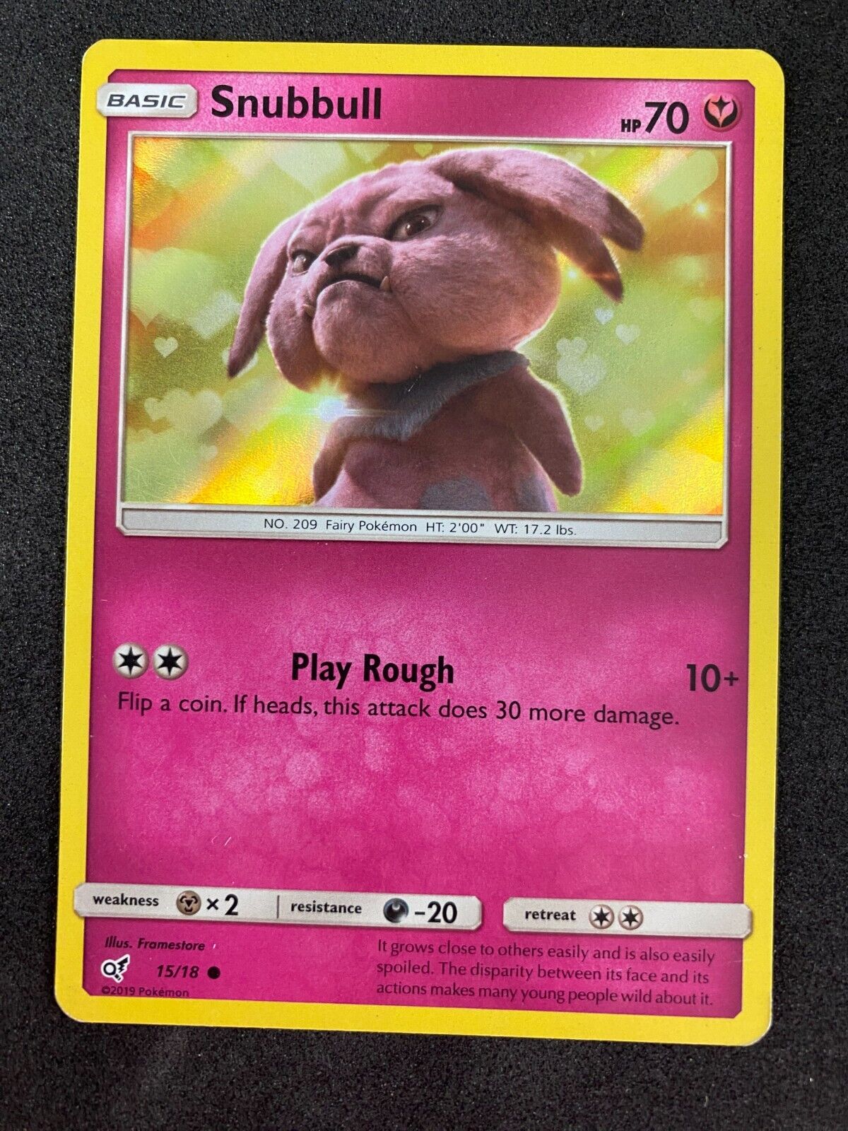 Pokemon Snubbull 15/18 Detective Pikachu Holo MP-LP