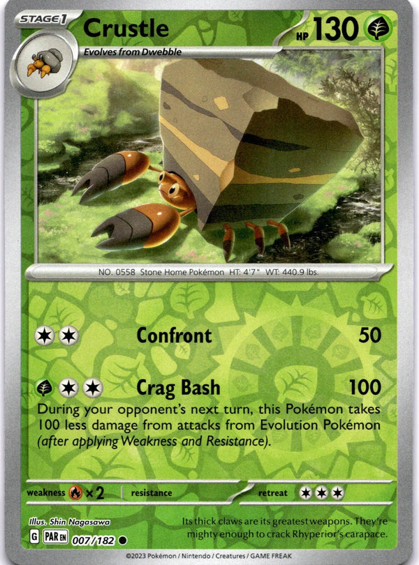 Pokemon Crustle 007/182 Paradox Rift Reverse Holo NM