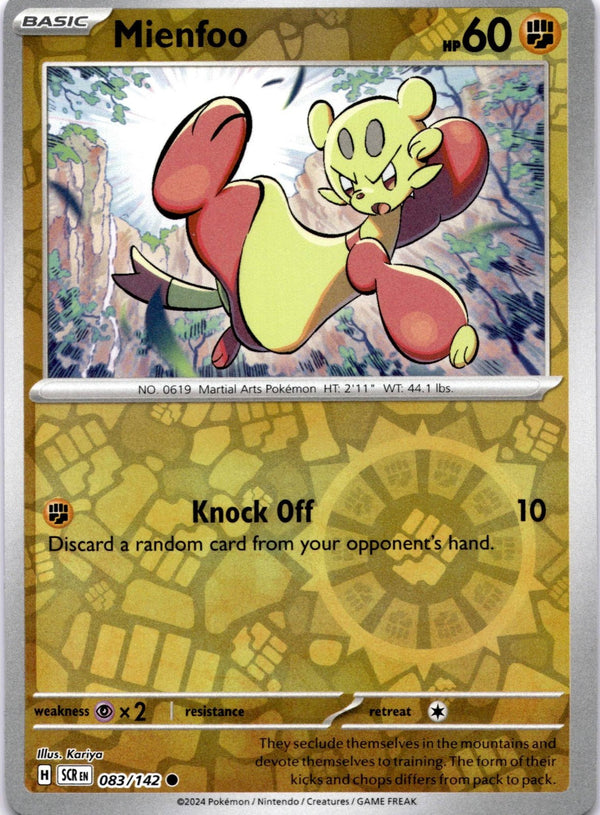 Pokemon Mienfoo 083/142 Stellar Crown Reverse Holo NM