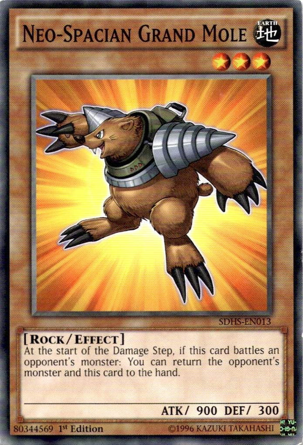 Yugioh Neo-Spacian Grand Mole SDHS-EN013 Common 1st Edition LP