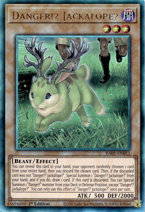 Yugioh Danger!? Jackalope? RA01-EN013 Ultimate Rare 1st Edition NM