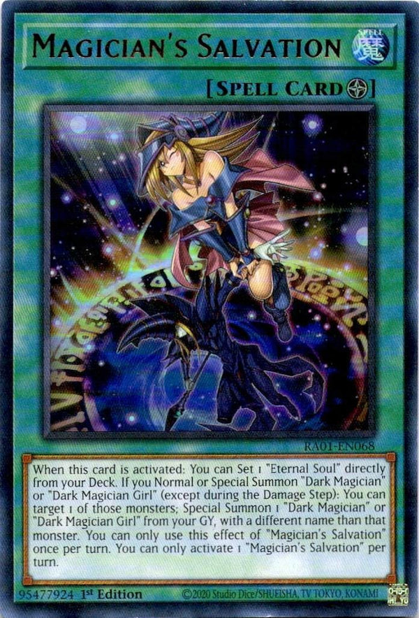 Yugioh Magician's Salvation RA01-EN068 NA PRINT Ultra Rare 1st Edition LP