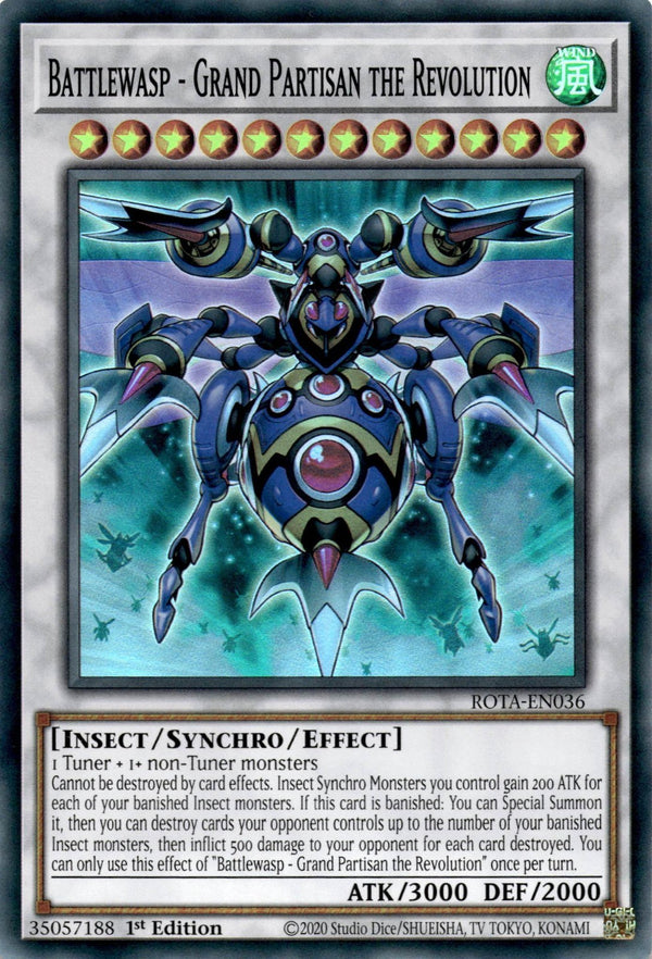 Yugioh Battlewasp - Grand Partisan the Revolution ROTA-EN036 Super Rare 1st NM