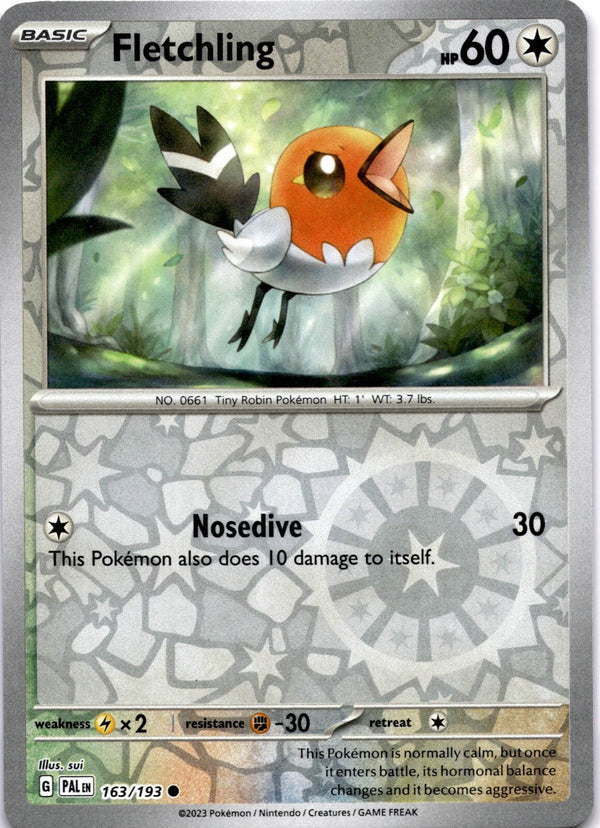 Pokemon Fletchling 163/193 Paldea Evolved Reverse Holo NM