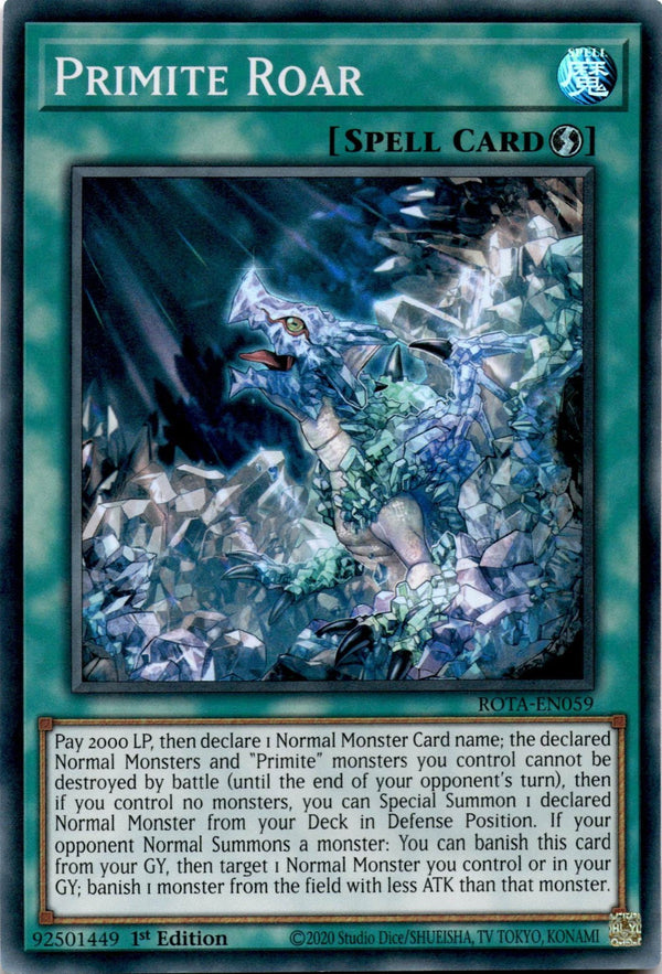 Yugioh Primite Roar ROTA-EN059 Super Rare 1st Edition NM