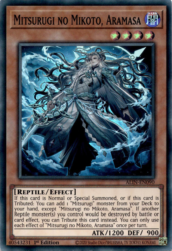Yugioh Mitsurugi no Mikoto, Aramasa ALIN-EN090 Super Rare 1st Edition NM