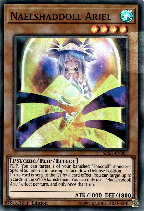 Yugioh Naelshaddoll Ariel SDSH-EN003 Super Rare HOLO Misprint 1st Edition NM