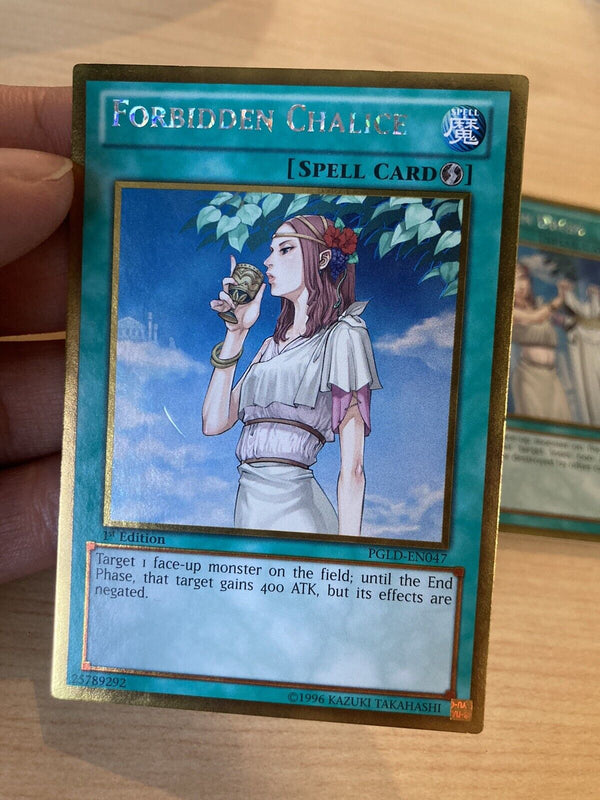 Yugioh Forbidden Chalice and Dress PGLD-EN047 PGLD-EN049 1st Edition LP