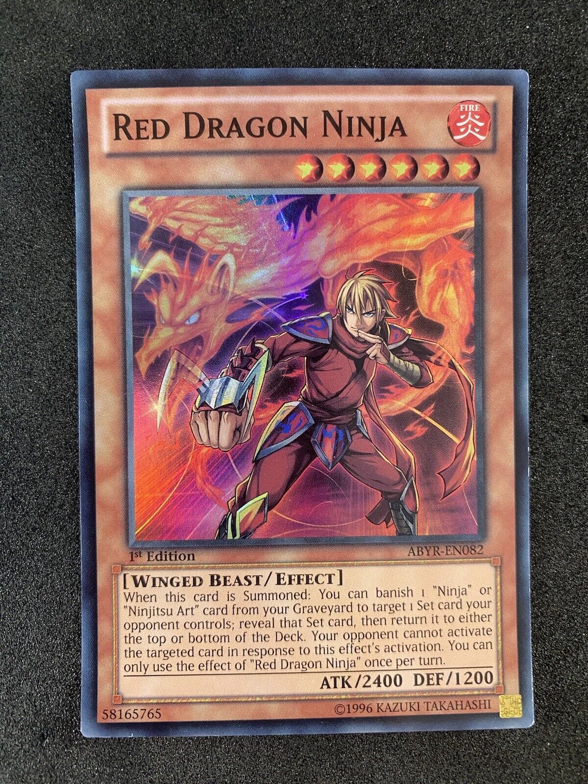 Yugioh Red Dragon Ninja ABYR-EN082 Super Rare 1st Edition VLP-NM