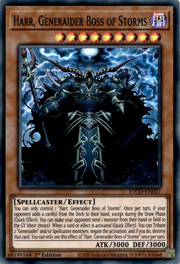 Yugioh Harr, Generaider Boss of Storms ETCO-EN027 Super Rare 1st Edition NM