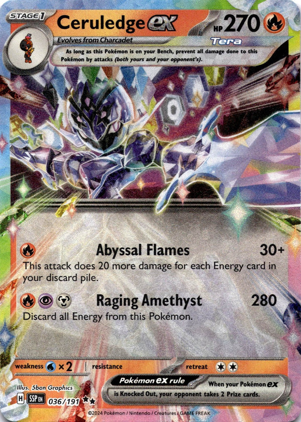 Pokemon Ceruledge ex 036/191 Surging Sparks Full Art Holo NM