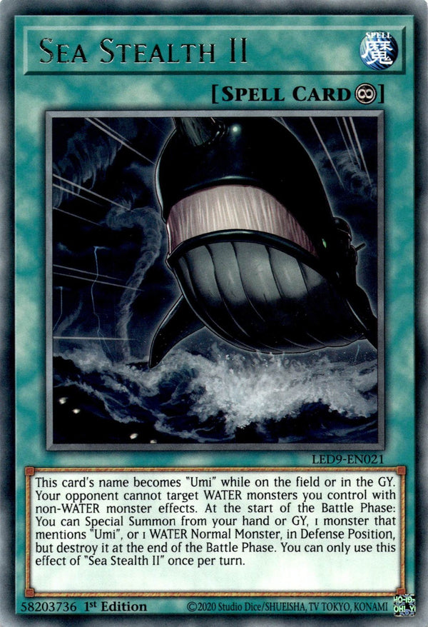 Yugioh Sea Stealth II LED9-EN021 Rare 1st Edition NM