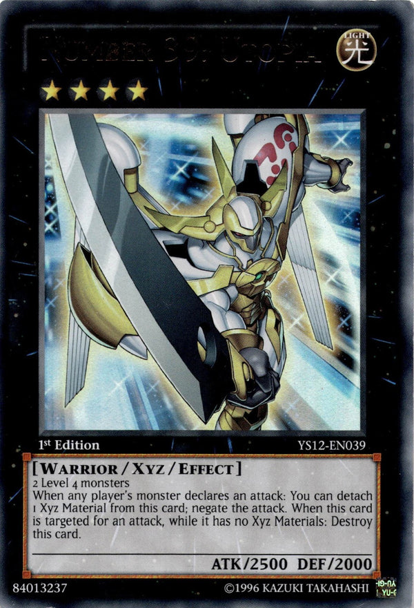 Yugioh Number 39: Utopia YS12-EN039 Ultra Rare 1st Edition HP/MP