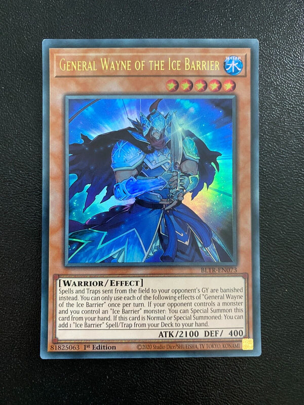 Yugioh General Wayne of the Ice Barrier BLTR-EN073 Ultra Rare 1st Edition NM