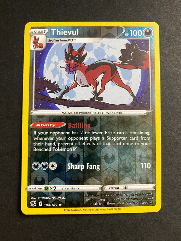 Pokemon Thievul 104/189 Astral Radiance Reverse Holo NM