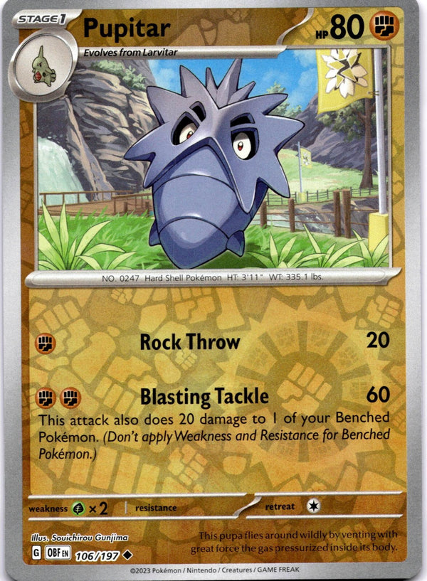 Pokemon Pupitar 106/197 Paldea Evolved Reverse Holo NM