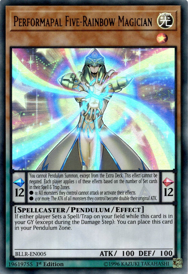 Yugioh Performapal Five-Rainbow Magician BLLR-EN005 Ultra Rare 1st Edition NM