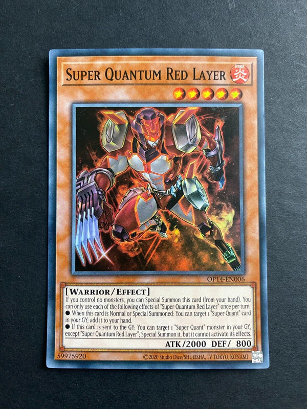 Yugioh Super Quantum Red Layer OP14-EN006 Super Rare Unlimited Edition MP/LP