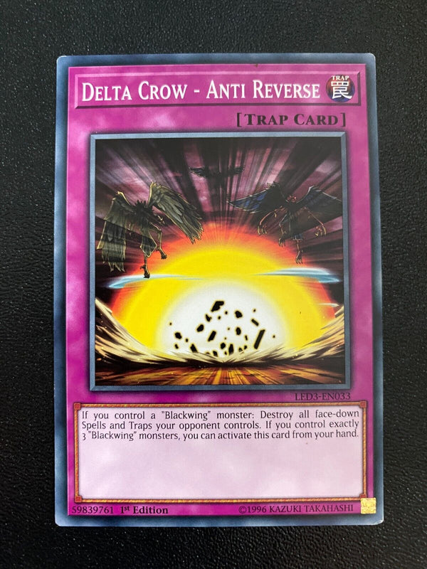 Yugioh Delta Crow - Anti Reverse LED3-EN033 Common 1st Edition MP/LP