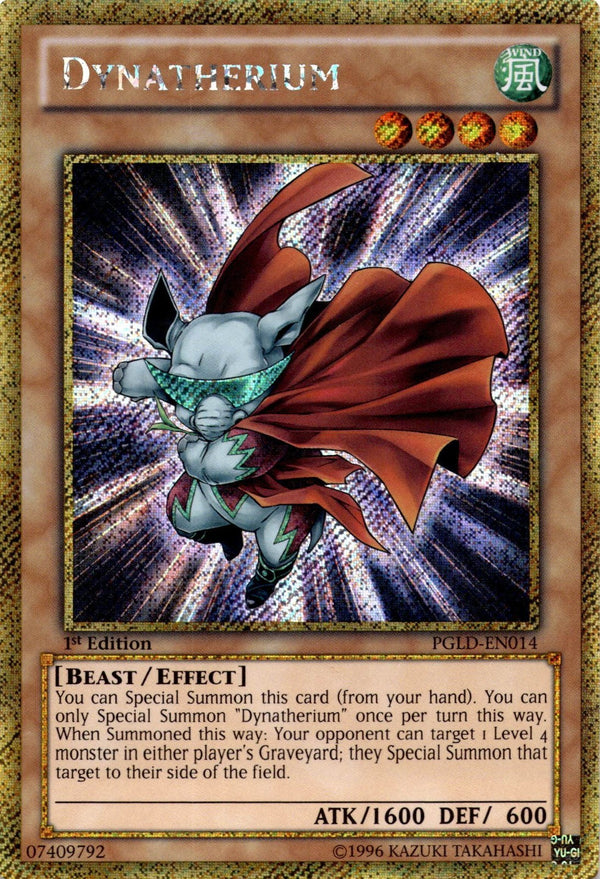 Yugioh Dynatherium PGLD-EN014 Premium Gold Rare 1st Edition VLP/NM