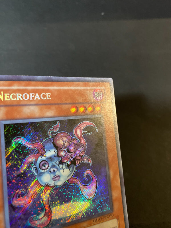Yugioh Necroface GLAS-EN090 Secret Rare 1st Edition NA VLP