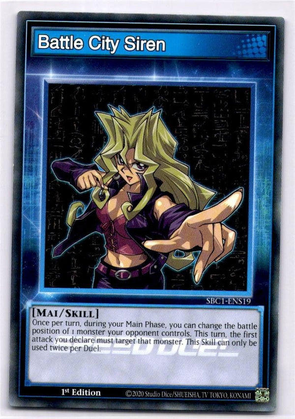 Yugioh Battle City Siren SBC1-ENS19 Common 1st Edition NM